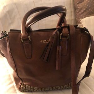 Authentic Coach Legacy Tanner Studded Small Brown